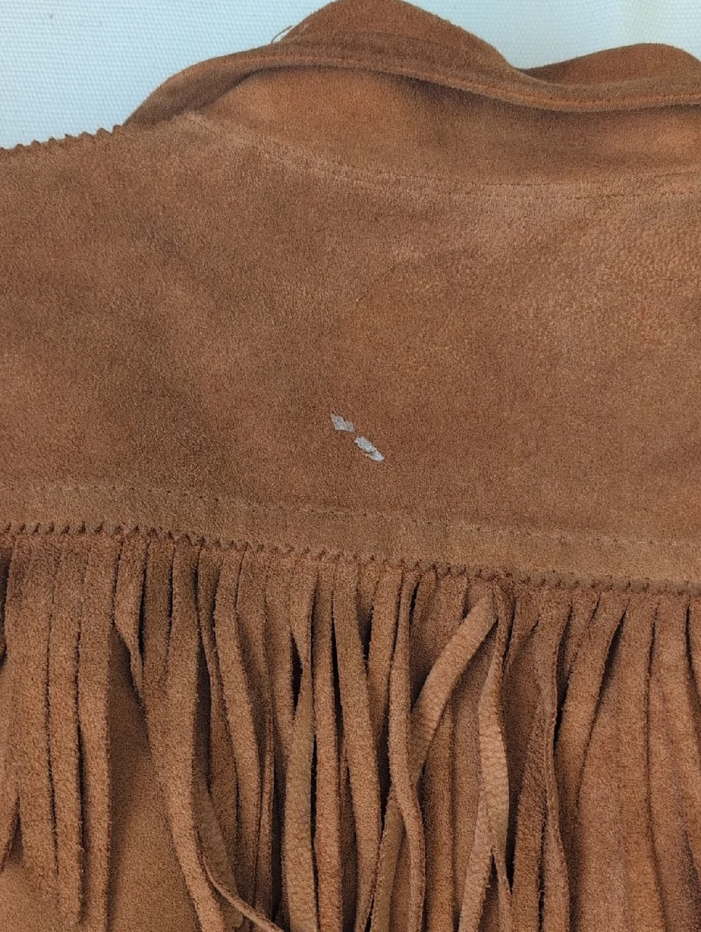 Vintage Mickey Mouse Exclusive Short Horn Kids Brown Fringe Jacket
